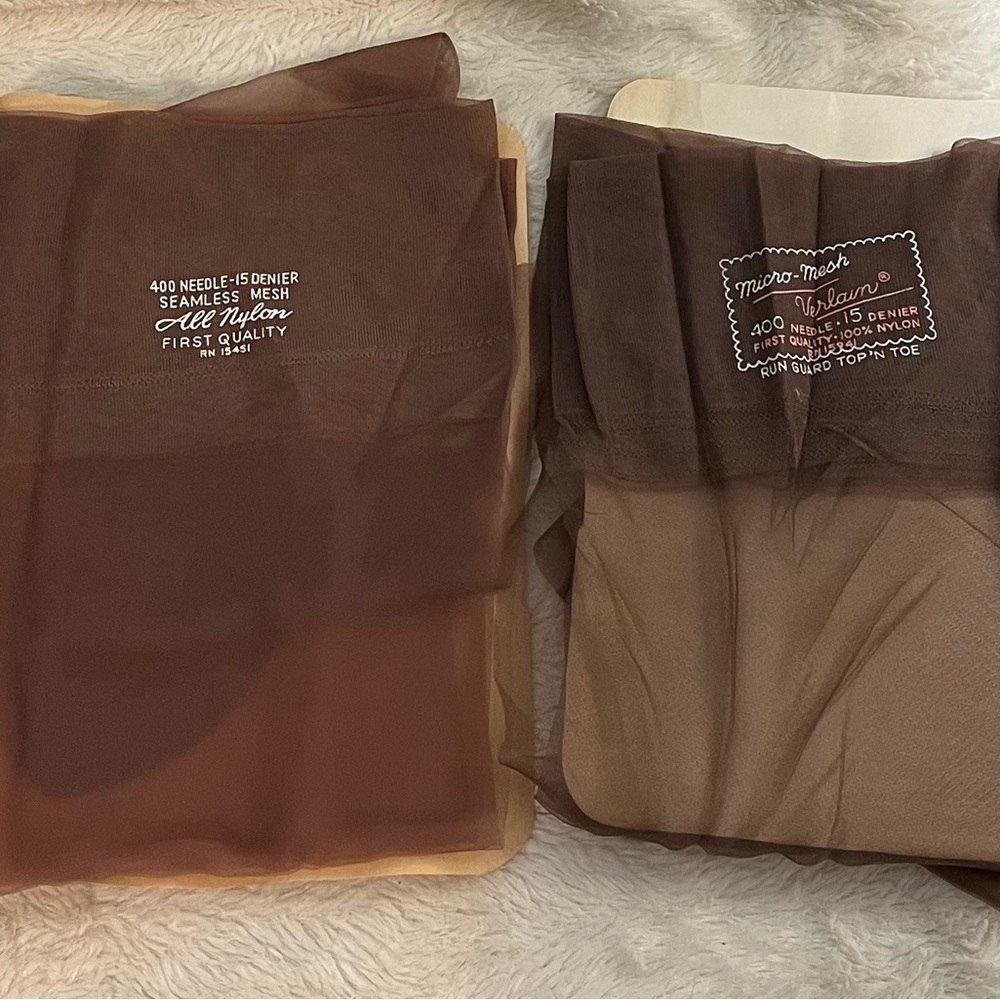 Vintage Brown and Tan Nylon Stockings